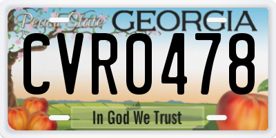 GA license plate CVR0478