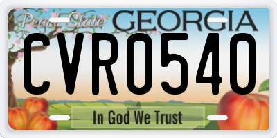 GA license plate CVR0540