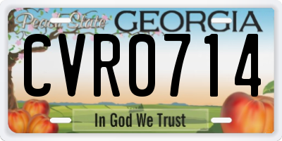 GA license plate CVR0714