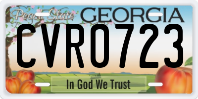 GA license plate CVR0723