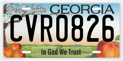 GA license plate CVR0826
