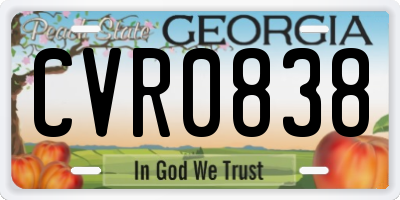 GA license plate CVR0838