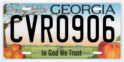 GA license plate CVR0906