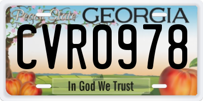 GA license plate CVR0978