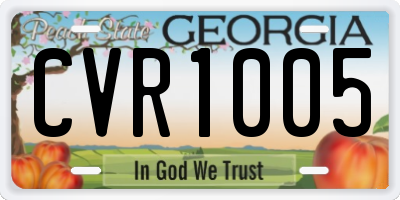 GA license plate CVR1005