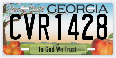 GA license plate CVR1428