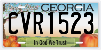GA license plate CVR1523
