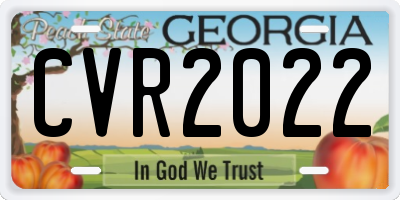 GA license plate CVR2022