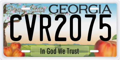 GA license plate CVR2075