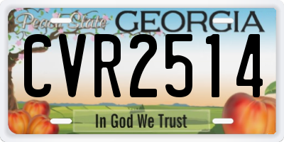 GA license plate CVR2514