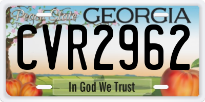GA license plate CVR2962