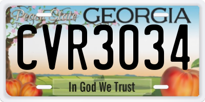GA license plate CVR3034