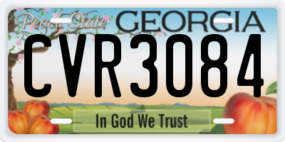 GA license plate CVR3084