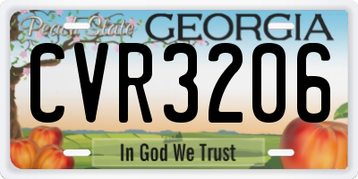 GA license plate CVR3206