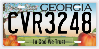 GA license plate CVR3248
