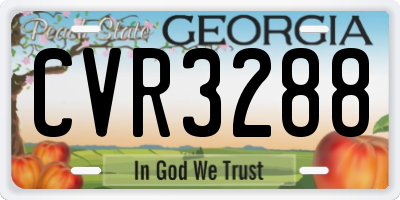 GA license plate CVR3288