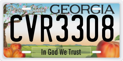 GA license plate CVR3308