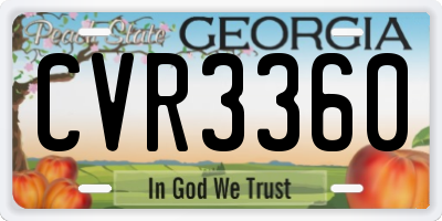 GA license plate CVR3360