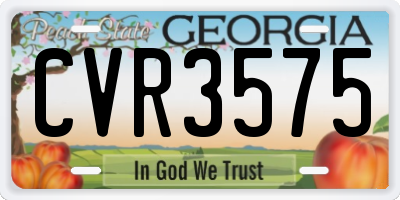 GA license plate CVR3575