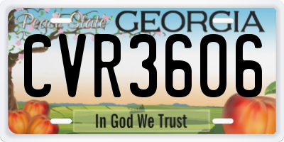 GA license plate CVR3606