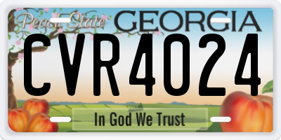 GA license plate CVR4024