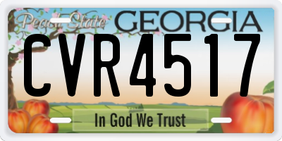 GA license plate CVR4517