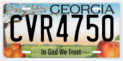 GA license plate CVR4750