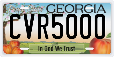 GA license plate CVR5000