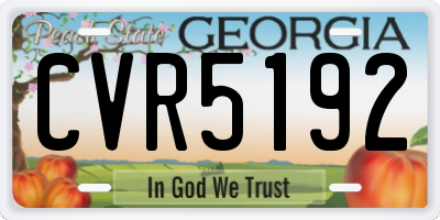 GA license plate CVR5192