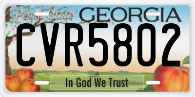 GA license plate CVR5802