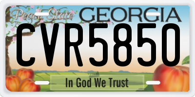 GA license plate CVR5850