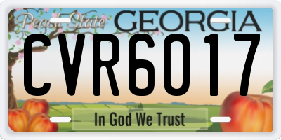 GA license plate CVR6017