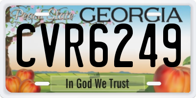 GA license plate CVR6249