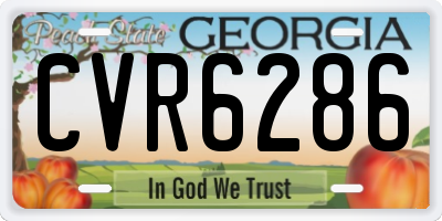 GA license plate CVR6286