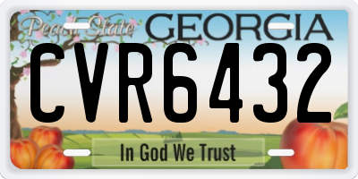 GA license plate CVR6432