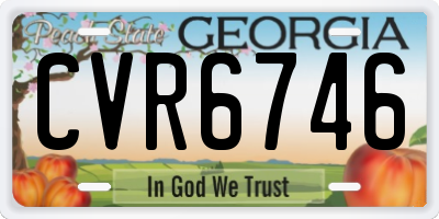 GA license plate CVR6746