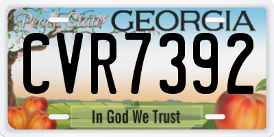 GA license plate CVR7392