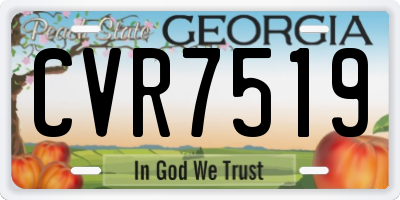 GA license plate CVR7519