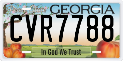 GA license plate CVR7788