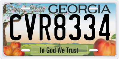 GA license plate CVR8334