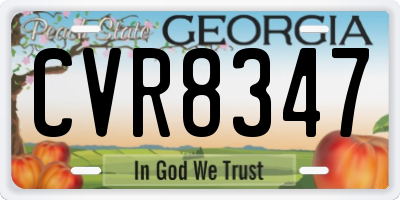 GA license plate CVR8347