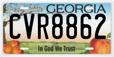 GA license plate CVR8862