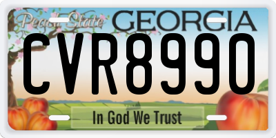 GA license plate CVR8990