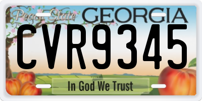 GA license plate CVR9345