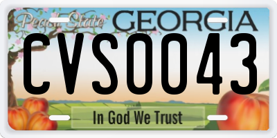 GA license plate CVS0043