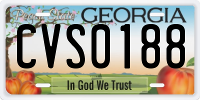 GA license plate CVS0188
