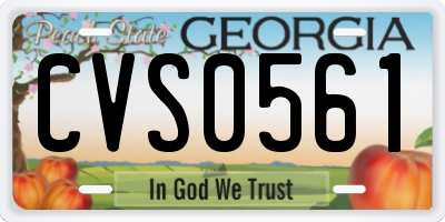 GA license plate CVS0561