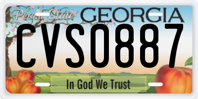 GA license plate CVS0887