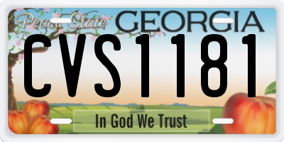 GA license plate CVS1181