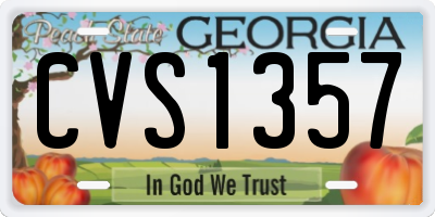GA license plate CVS1357
